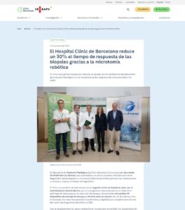 Lee más sobre el artículo El Hospital Clínic de Barcelona reduce un 30% el tiempo de respuesta de las biopsias gracias a la microtomía robótica